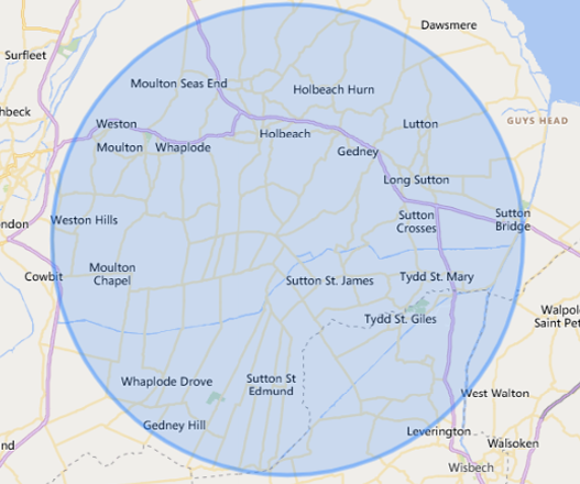 Map of Window Cleaning Services Area